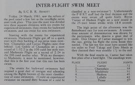 Royal Roads inter-flight swim meet article, 1961