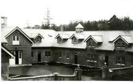 view of newly completed mews courtyard, west side