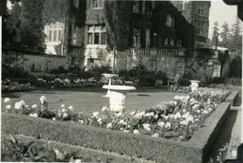 Hatley Park, birdbaths and urns, Italian Garden from south west corner