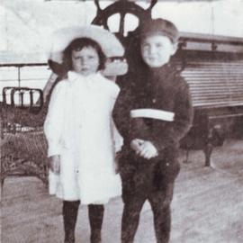 Dola Dunsmuir and Jimmy Audain on a boat