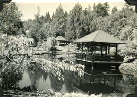 Japanese Garden, Hatley Park with pavilion and gazebo