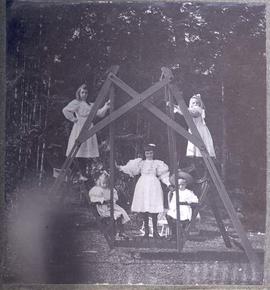 Dunsmuir children on a swing