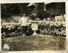 Woman in Italian garden, north east corner