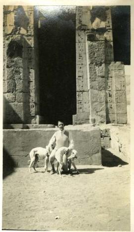 Woman with dogs in Egypt