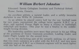 Johnston Log Book excerpt ,1953