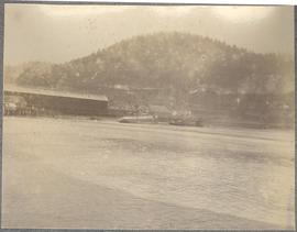 grounded boat at a cannery