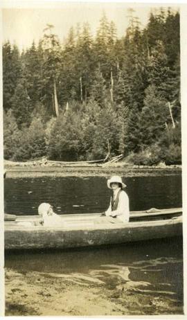 two women in a canoe