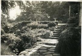 Journey's End rock garden and birdbath