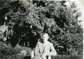 gentleman seated in the garden, probably Journey's End