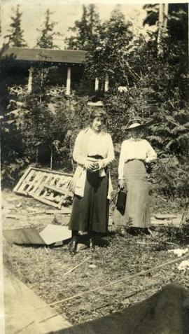 two women at Cowichan River cottage grounds