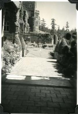 Hatley Park, Italian Garden birdbath, looking east