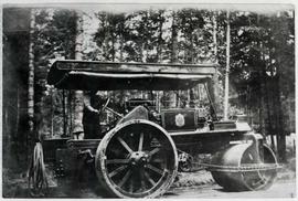 Steam roller at work on Hatley Park road