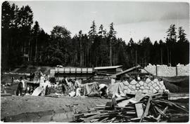 West wall of Italian garden under construction