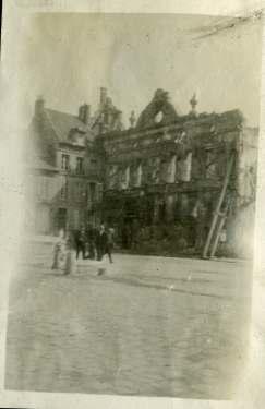 damaged building and square