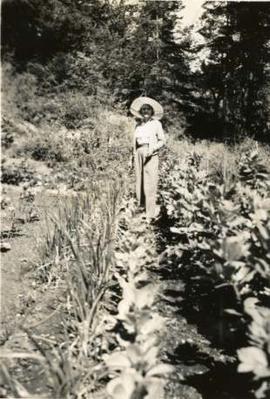 Muriel in the vegetable patch