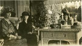 tea on the terrace at Hatley Park, Laura Dunsmuir in centre