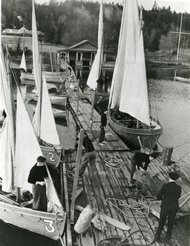 RCNC cadets on jetty at Royal Roads